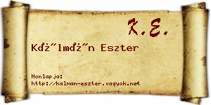 Kálmán Eszter névjegykártya